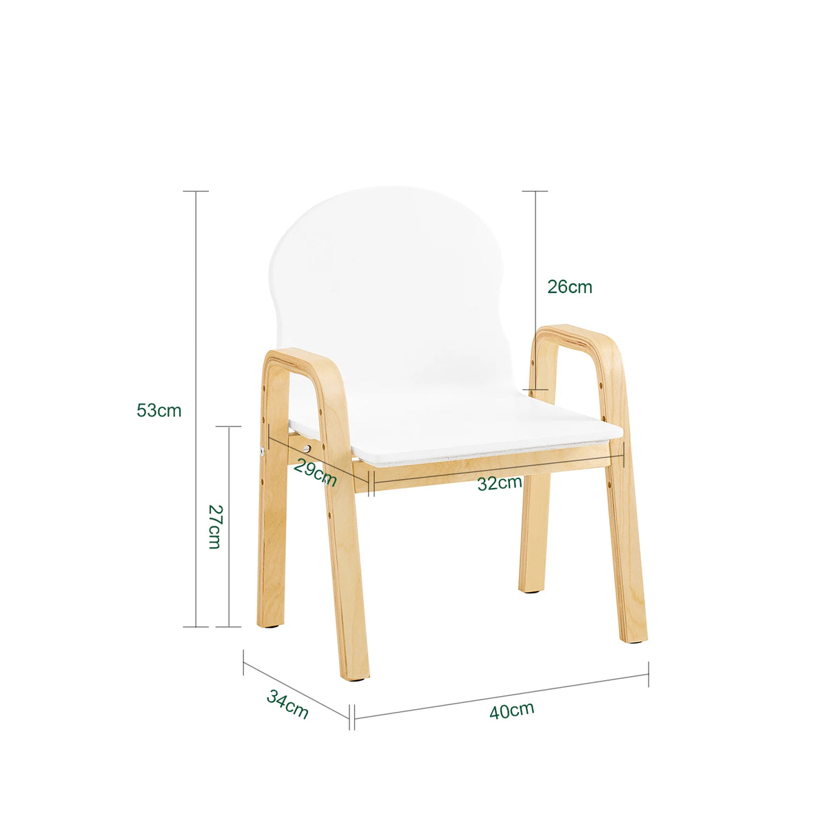 2er-Set höhenverstellbare Kinderstühle mit Armlehnen Lilla Kids