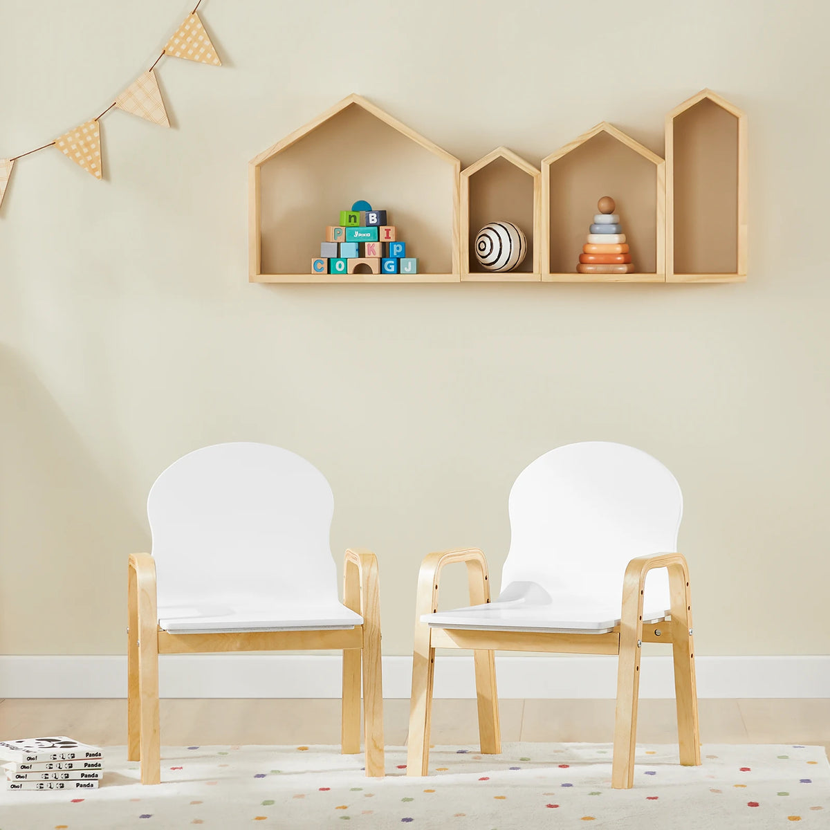 2er-Set höhenverstellbare Kinderstühle mit Armlehnen Lilla Kids