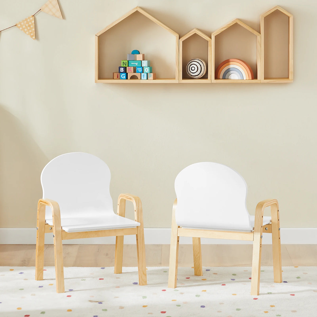 2er-Set höhenverstellbare Kinderstühle mit Armlehnen Lilla Kids