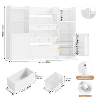 Aufbewahrungsmöbel für Kinder mit 6 Boxen und Schublade, 140 cm Lilla Kids