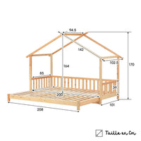 Ausziehbares Kinder-Hausbett aus Holz Lilla Kids