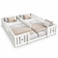 Bodenbett für 2 mit Rausfallschutz Stern 90x200 Lilla Kids