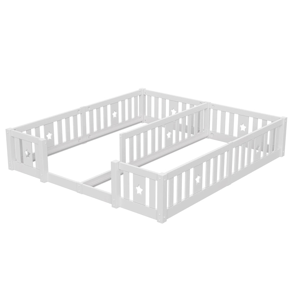Bodenbett für 2 mit Rausfallschutz Stern 90x200 Lilla Kids
