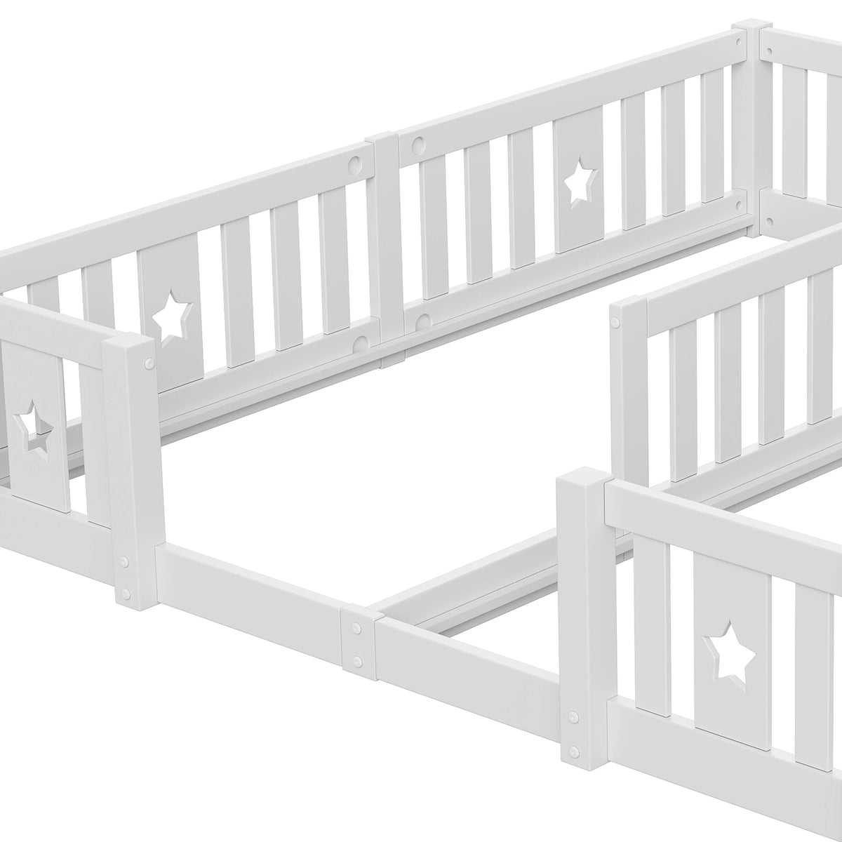 Bodenbett für 2 mit Rausfallschutz Stern 90x200 Lilla Kids