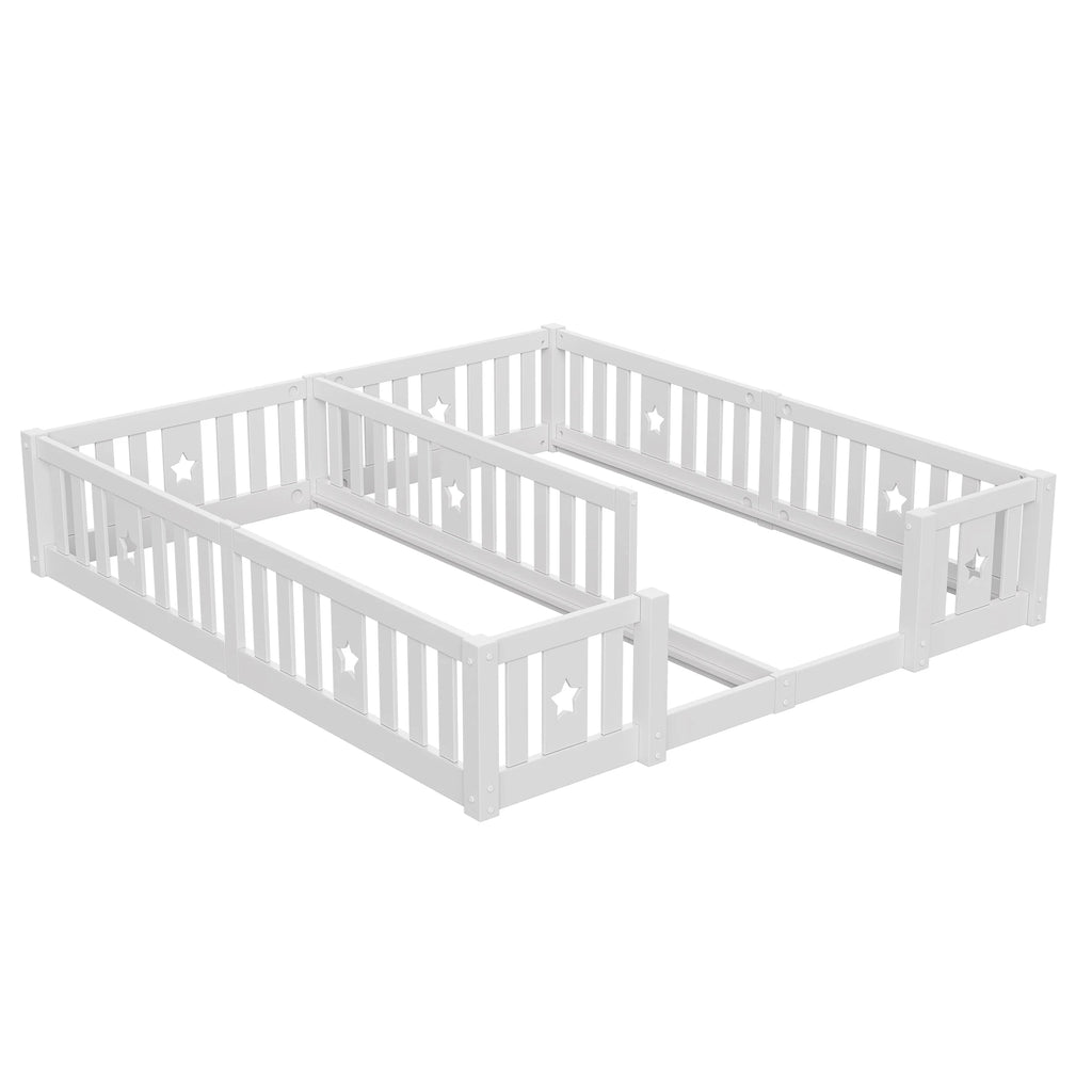 Bodenbett für 2 mit Rausfallschutz Stern 90x200 Lilla Kids