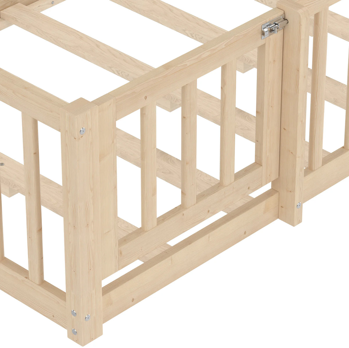 Bodenbett-Hausbett aus Kiefer in Natur 90x190 Lilla Kids