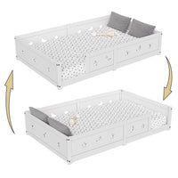 Bodenbett mit Rausfallschutz Mond und Stern 140x200 Lilla Kids