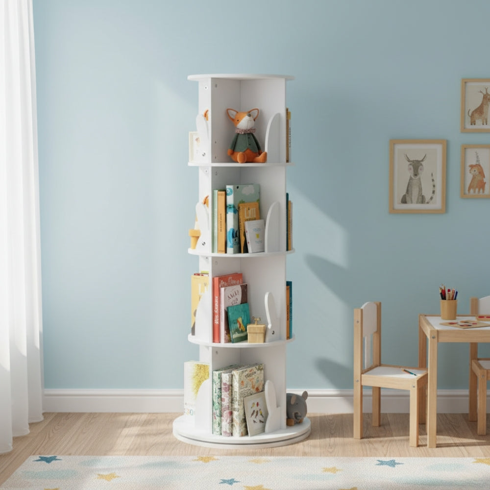 Drehbares Kinderbücherregal 360° in Weiß Lilla Kids