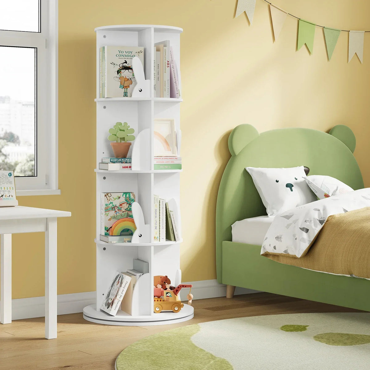 Drehbares Kinderbücherregal 360° in Weiß Lilla Kids