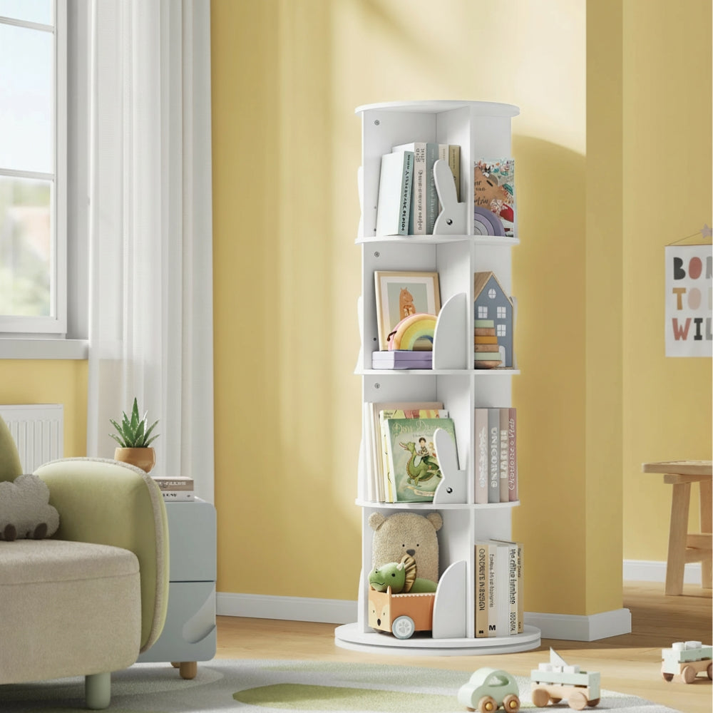 Drehbares Kinderbücherregal 360° in Weiß Lilla Kids