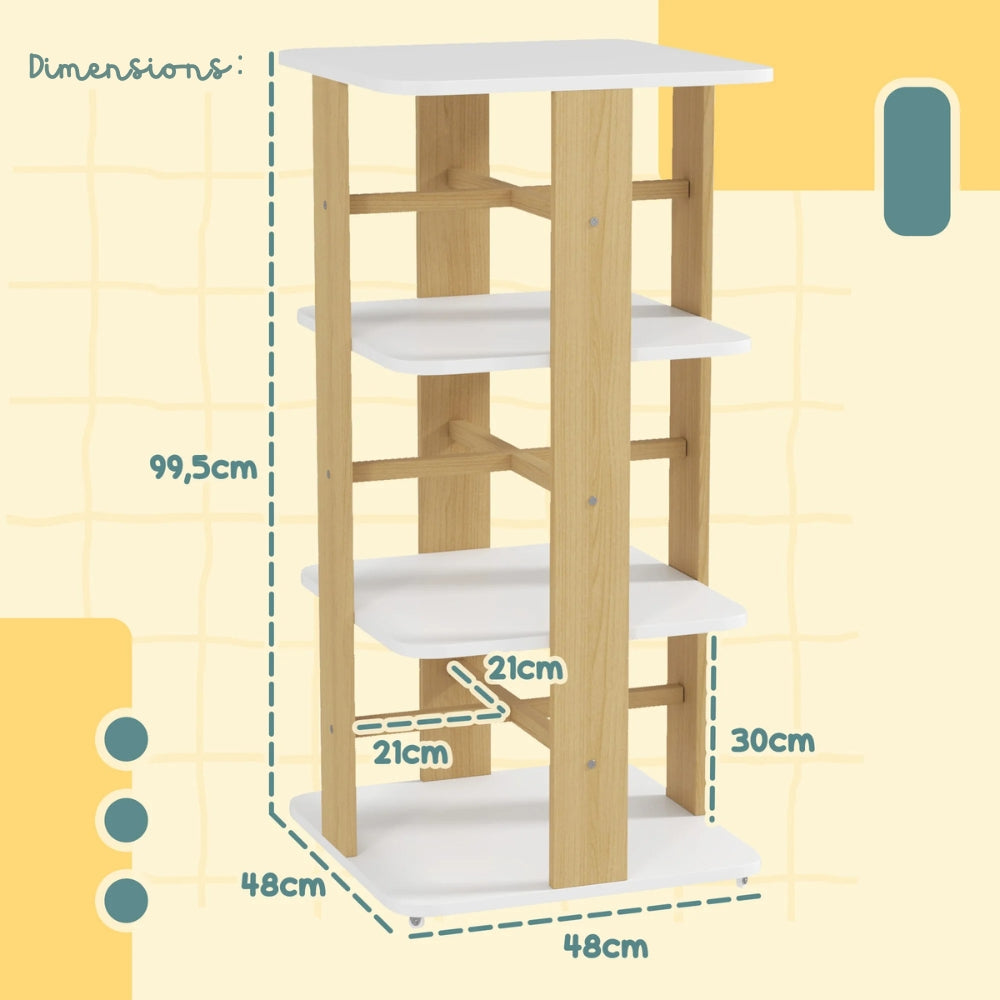 Drehbares Kinderbücherregal aus weißem Holz Lilla Kids