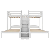 Dreifach-Hochbett mit Leiter, Schubladen und Schutzgitter Lilla Kids