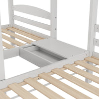 Dreifach-Hochbett mit Leiter, Schubladen und Schutzgitter Lilla Kids
