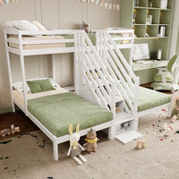 Dreifach-Hochbett mit Leiter, Schubladen und Schutzgitter Lilla Kids