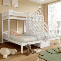 Dreifach-Hochbett mit Leiter, Schubladen und Schutzgitter Lilla Kids