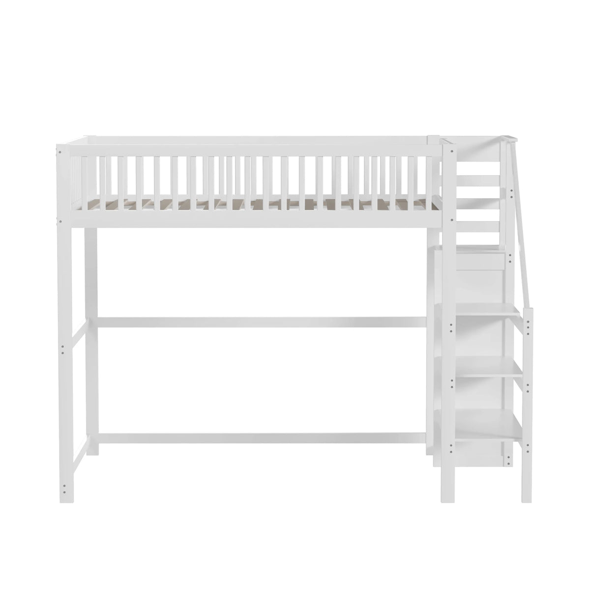 Etagenbett 140x200 mit Treppe, Regal und Kleiderschrank Lilla Kids