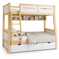Etagenbett 90x200 und 120x200 mit 3 Schubladen Lilla Kids