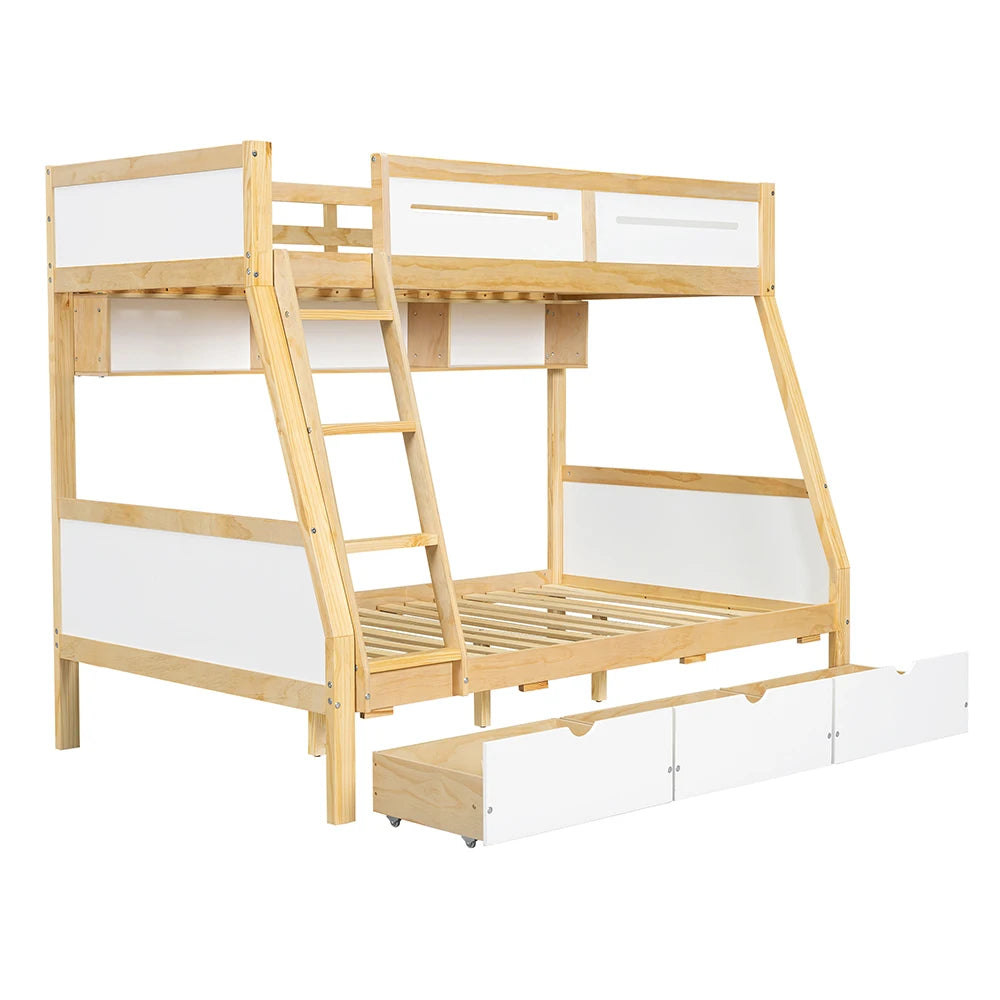 Etagenbett 90x200 und 120x200 mit 3 Schubladen Lilla Kids
