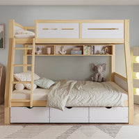 Etagenbett 90x200 und 120x200 mit 3 Schubladen Lilla Kids