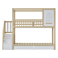Etagenbett-Hausbett aus Kiefer mit Schubladen Lilla Kids