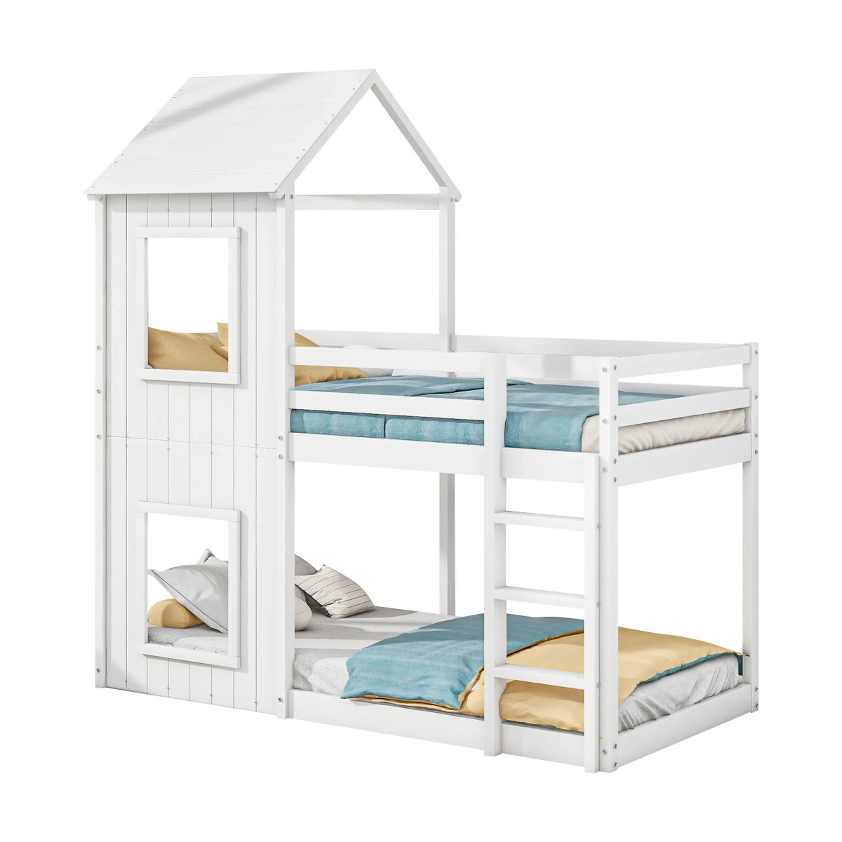 Etagenbett-Hausbett mit Dach für Mädchen und Jungen 90x200 Lilla Kids