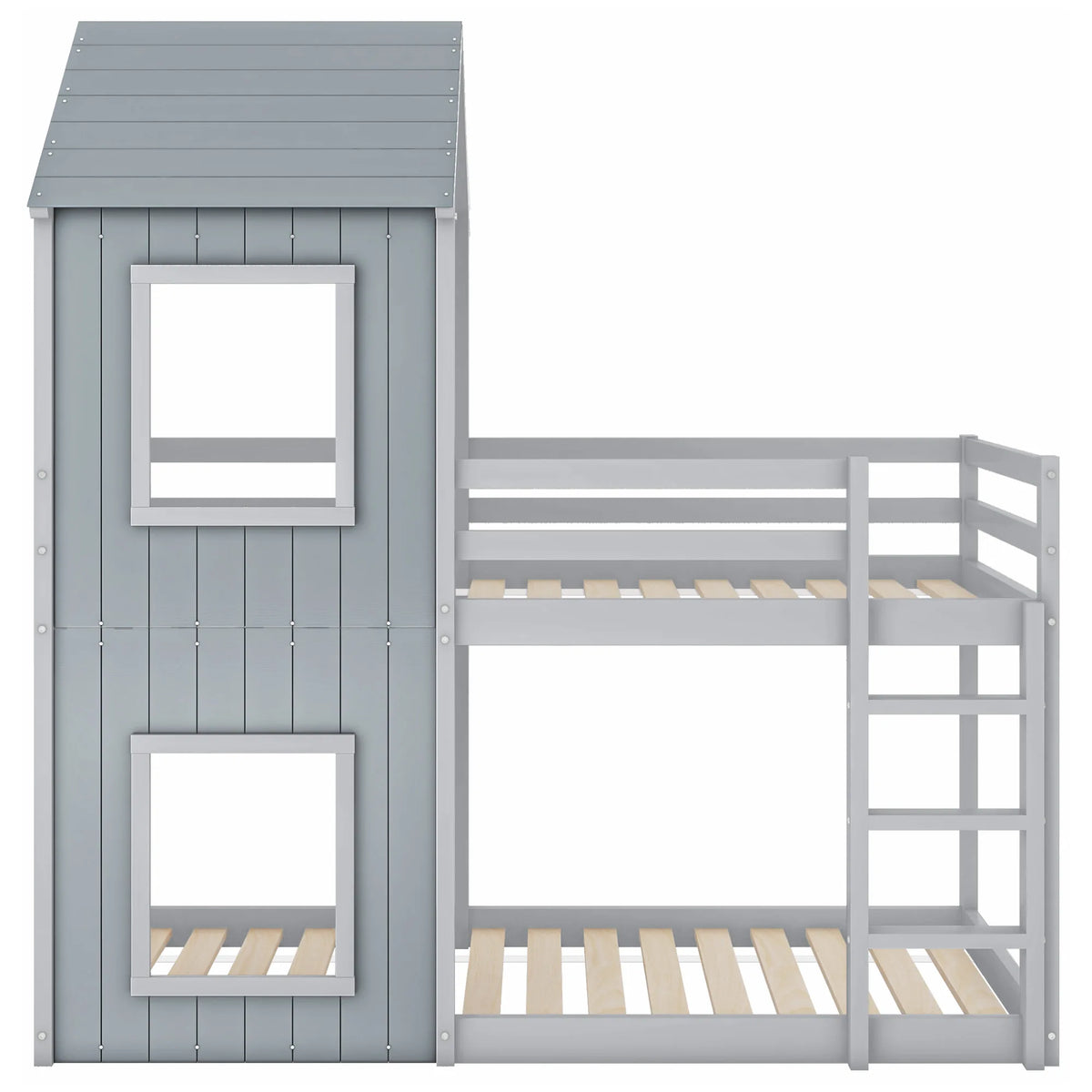Etagenbett-Hausbett mit Dach für Mädchen und Jungen 90x200 Lilla Kids