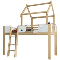 Etagenbett-Hausbett mit Dachdesign und Leiter 90x200 Lilla Kids