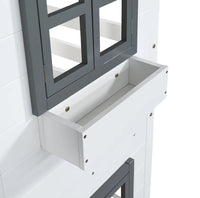 Etagenbett-Hausbett mit Fenstern aus weißer Kiefer 90x200 Lilla Kids