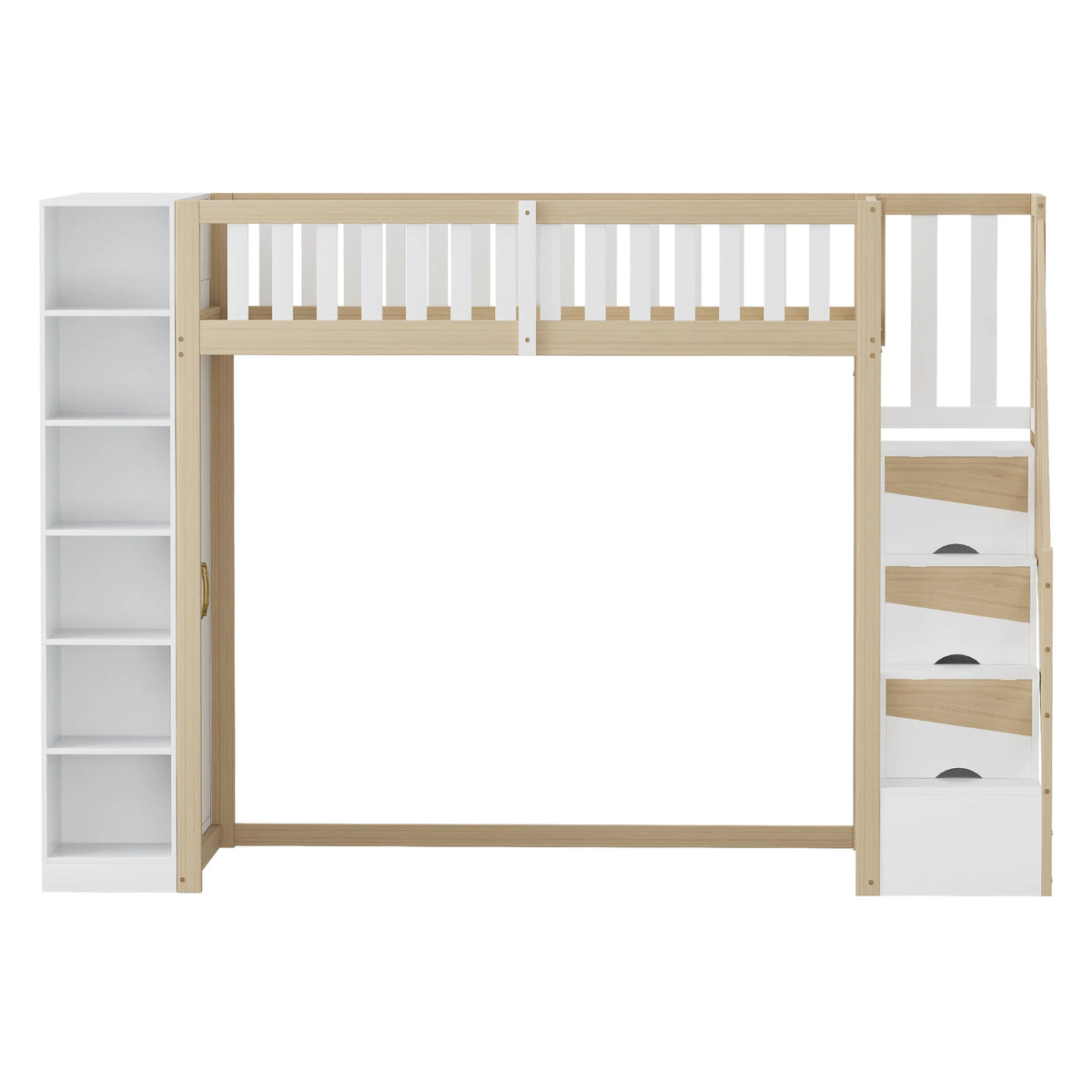 Etagenbett-Hausbett mit Kleiderschrank und Regalen Lilla Kids