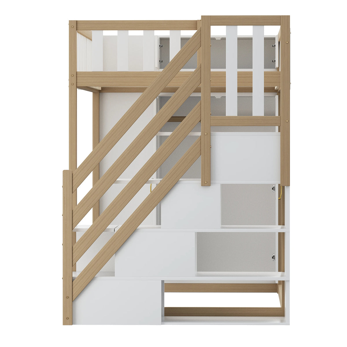 Etagenbett-Hausbett mit Kleiderschrank und Regalen Lilla Kids