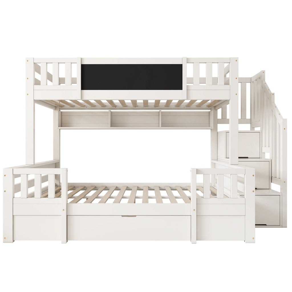 Etagenbett-Hausbett mit Rutsche, Tafel und Bücherregal Lilla Kids