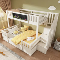 Etagenbett-Hausbett mit Rutsche, Tafel und Bücherregal Lilla Kids