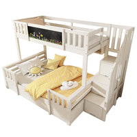 Etagenbett-Hausbett mit Rutsche, Tafel und Bücherregal Lilla Kids