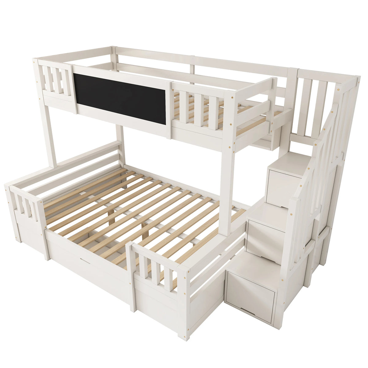 Etagenbett-Hausbett mit Rutsche, Tafel und Bücherregal Lilla Kids