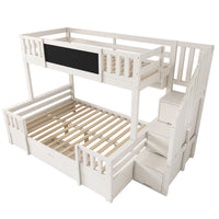 Etagenbett-Hausbett mit Rutsche, Tafel und Bücherregal Lilla Kids