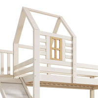 Etagenbett-Hausbett mit Rutsche und Schublade 90 und 140 Lilla Kids