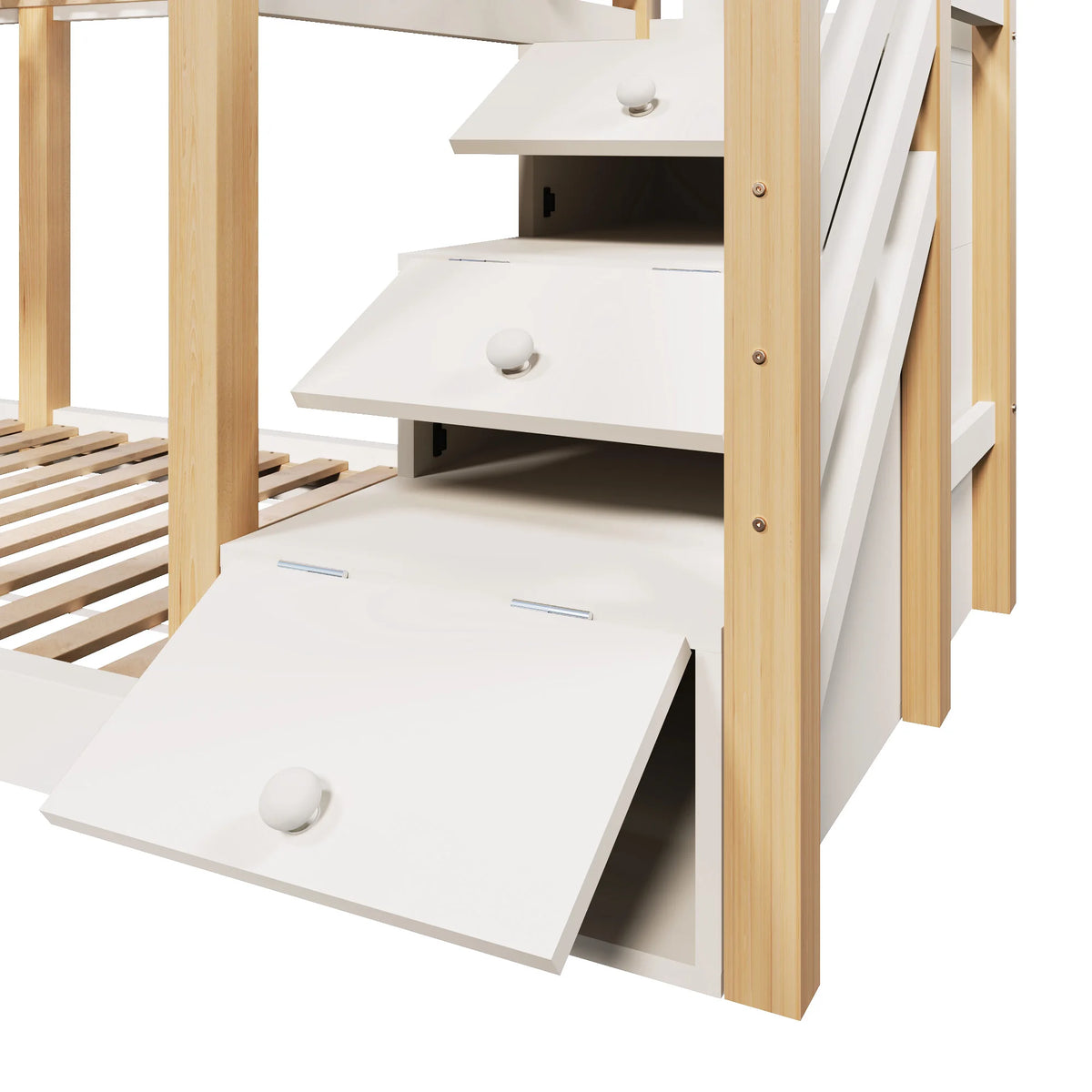 Etagenbett-Hausbett mit Treppe und integriertem Stauraum Lilla Kids
