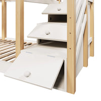 Etagenbett-Hausbett mit Treppe und integriertem Stauraum Lilla Kids
