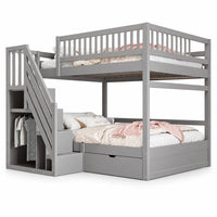 Etagenbett-Hausbett mit Treppe und Schubladen 140x200 Lilla Kids