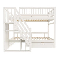 Etagenbett-Hausbett mit Treppe und Schubladen 90x200 Lilla Kids