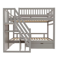 Etagenbett-Hausbett mit Treppe und Schubladen 90x200 Lilla Kids