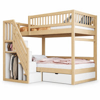 Etagenbett-Hausbett mit Treppe und Schubladen 90x200 Lilla Kids