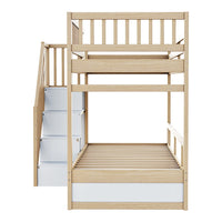 Etagenbett-Hausbett mit Treppe und Schubladen 90x200 Lilla Kids