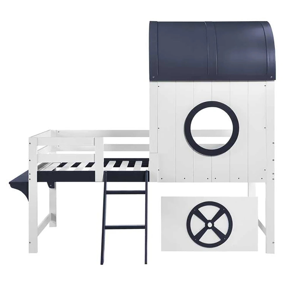 Etagenbett in Blau mit Bettkasten auf Rollen 90x200 Lilla Kids