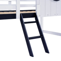 Etagenbett in Blau mit Bettkasten auf Rollen 90x200 Lilla Kids