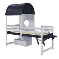 Etagenbett in Blau mit Bettkasten auf Rollen 90x200 Lilla Kids