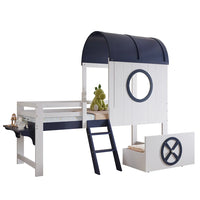 Etagenbett in Blau mit Bettkasten auf Rollen 90x200 Lilla Kids