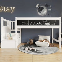Etagenbett mit integrierter Maltafel 90x200 Lilla Kids