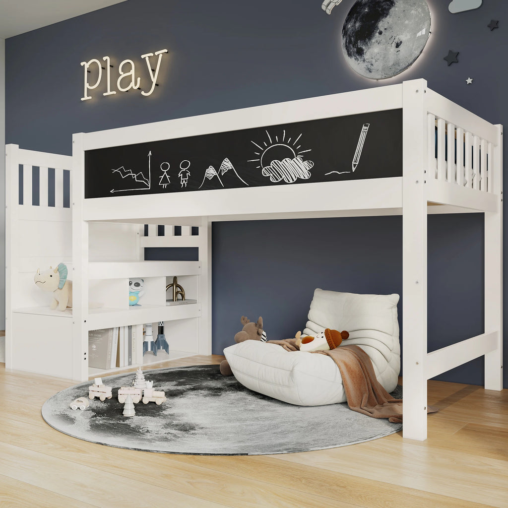 Etagenbett mit integrierter Maltafel 90x200 Lilla Kids