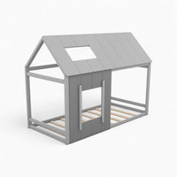 Graues Kinder-Hausbett aus Holz Lilla Kids